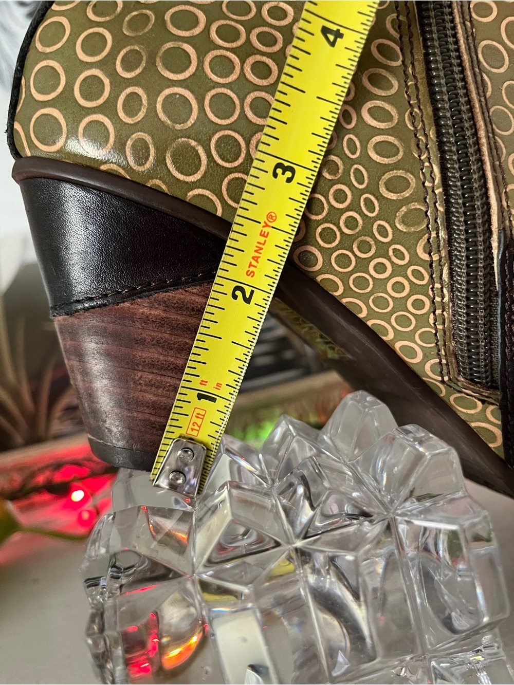 Floral Embroidered Olive & Black Ankle Booties - Picture 10 of 11